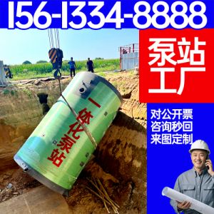 玻璃钢一体化泵站多功能智能提升预制泵站污水截流井雨水轴流泵站