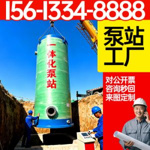 一体化玻璃钢预制泵站 酒店工厂雨水泵站 地埋式排污 城镇低洼地带保聚玻璃钢